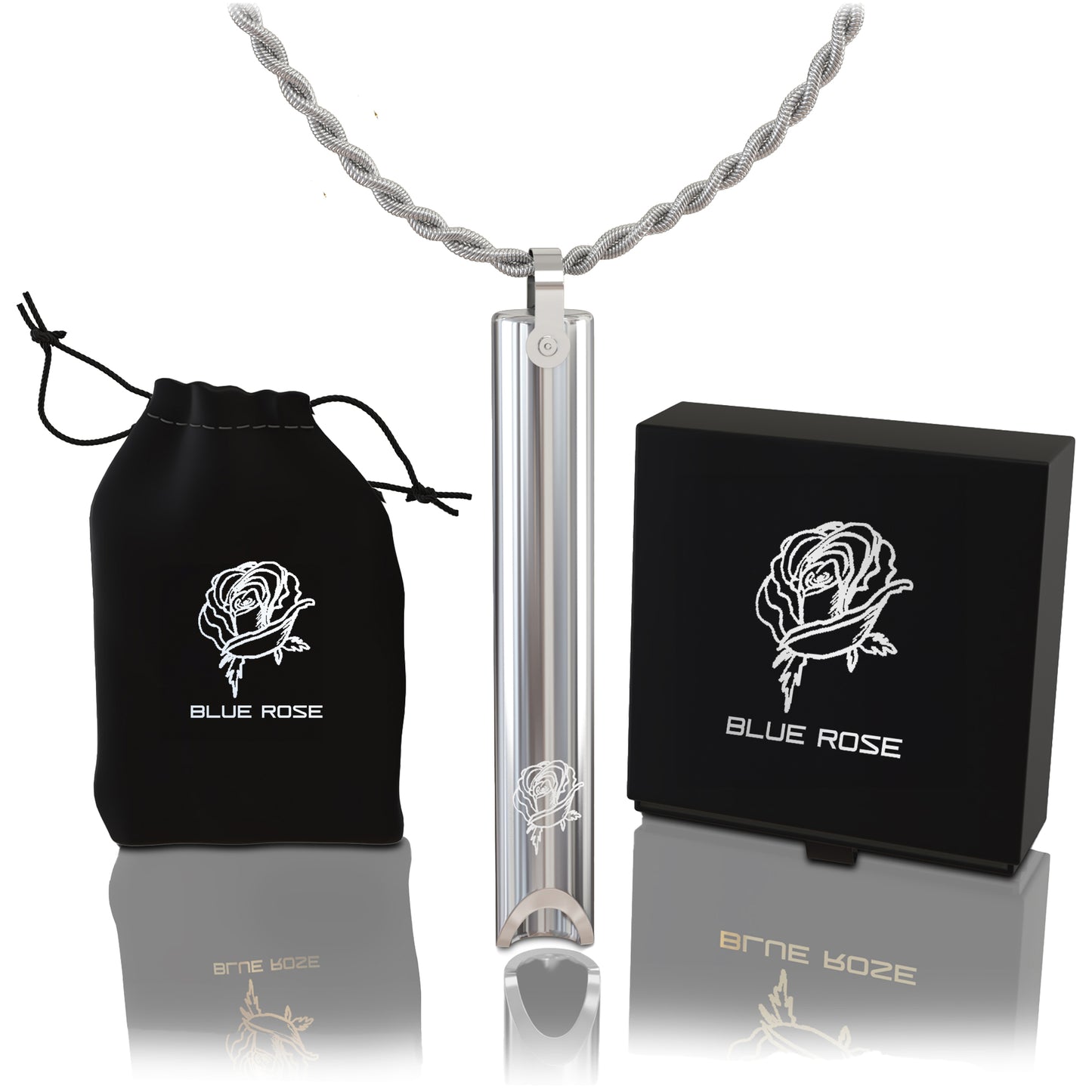 Blue Rose Breathing Necklace - Stop Smoking Anti Vaping Necklace